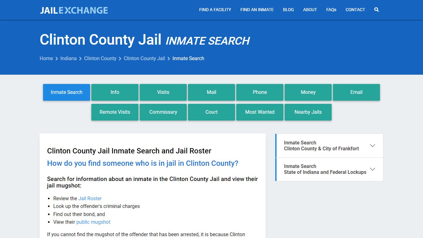 Inmate Search: Roster & Mugshots - Clinton County Jail, IN