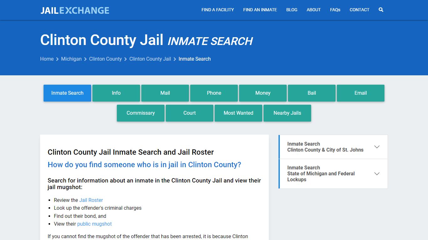 Inmate Search: Roster & Mugshots - Clinton County Jail, MI